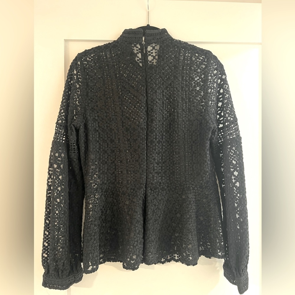 Anna Sui Black Lace Top Top Sz 8